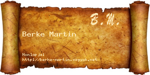 Berke Martin névjegykártya