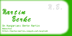 martin berke business card